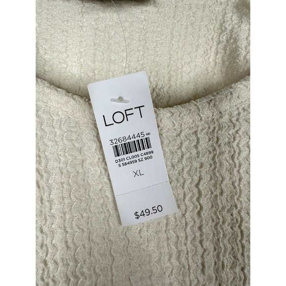 NEW Loft Long Sleeve Blouse‎ size XL White - Picture 3 of 7